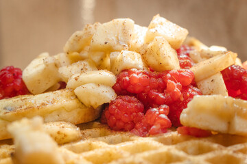 waffles and fruit