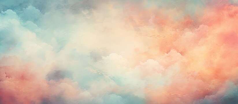 The vintage abstract art on the paper background creates a beautiful texture and pattern, resembling the sky, making it a perfect design for an Easter banner or baby brochure.