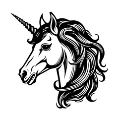 Obraz na płótnie Canvas Enchanting Unicorn Head Vector Illustration