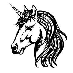 Fototapeta na wymiar Enchanting Unicorn Head Vector Illustration