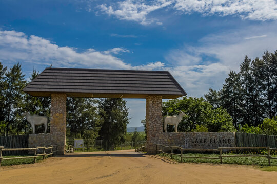 Lake Eland Nature reserve in Oribi gorge with a hanging suspension bridge