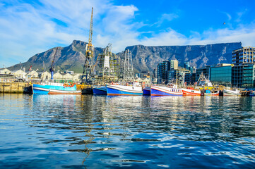 V&A ( Victoria and Alfred ) waterfront harbor in cape town - Powered by Adobe