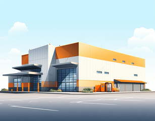 Modern retail warehouse. 3d render. AI generated