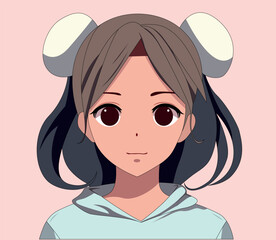 anime girl cartoon character illustration manually created