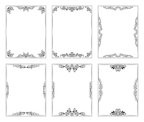 Calligraphic ornamental frame set collection