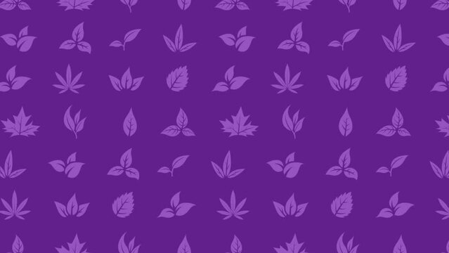 Moving Leaves Animation on a Purple Background