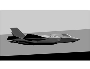 Fototapeta na wymiar F-35B Lightning II stealth fighter jet. Stylized image for prints, poster and illustrations.