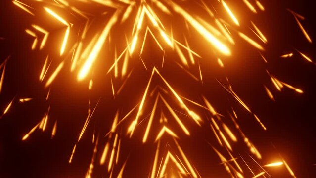 sehr schnelles leuchtendes Sternenmuster Kaleidoskop, Hypnose, Psychedelisch, goldgelb
