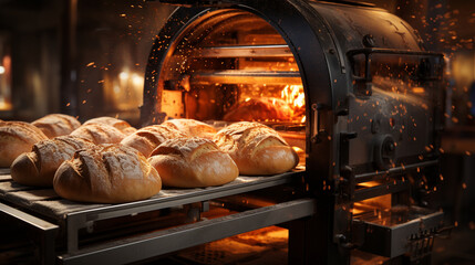 Bakery bread bun kneading machine. - obrazy, fototapety, plakaty
