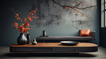Table in a living room.