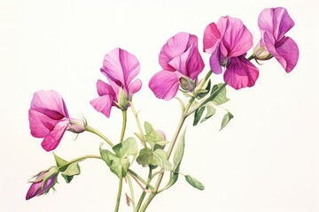 a close up of a bunch of flowers on a white background with a white background and a pink flower in the middle of the picture.
