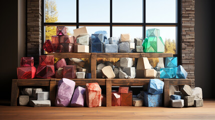 Set of sustainable building materials.