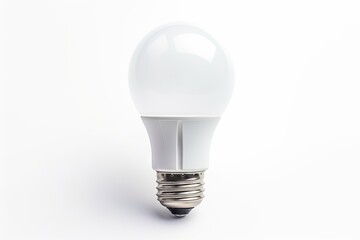  a close up of a light bulb on a white background with a reflection of the bulb on the side of the bulb.