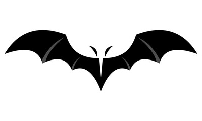 silhouette bat wings icon logo - obrazy, fototapety, plakaty