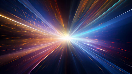 Digital vortex background. Abstract vibrant streams of light converging into a luminous nexus