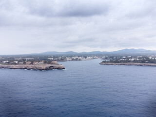 aerial view of harbor in spain
