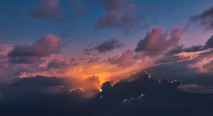 Beautiful Dark Sky with Sun