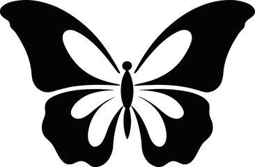 Silhouette of a butterfly. Vector isolated on white.