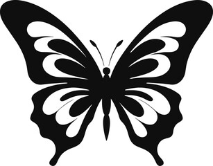 Silhouette of a butterfly. Vector isolated on white.