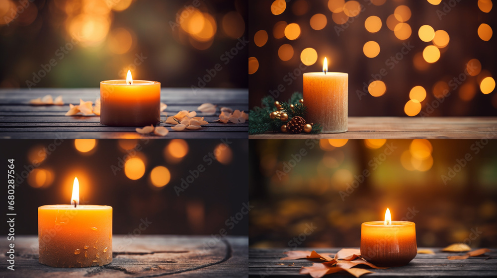 Canvas Prints christmas candles on a red background