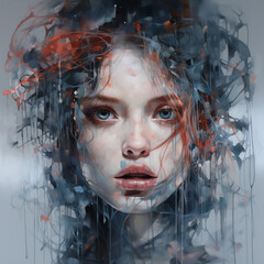 Anime abstract art Abstract portraiture,