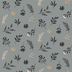 Floral silhouttes seamless pattern design