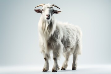 Obraz premium Alone goat on white background, generative