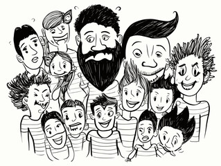 A Group Of People With Different Faces - Happy big family smiling together.