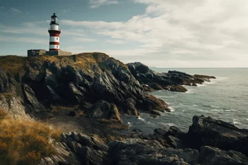 Stof per meter Ocean beach blue lighthouse coast water sky landscape sea coastline © SHOTPRIME STUDIO