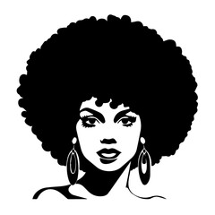 Stylish Afro Black Girl Vector Illustration