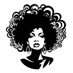 Stylish Afro Black Girl Vector Illustration