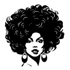 Stylish Afro Black Girl Vector Illustration