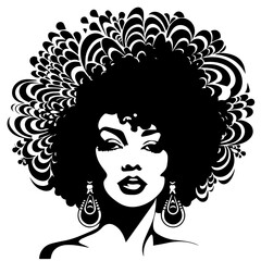 Stylish Afro Black Girl Vector Illustration