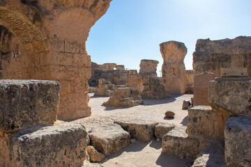 Ruins of Ancient city Carthage near Tunis, Tunisia. Archaeological site, North Africa