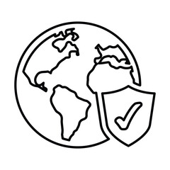 Global Protection Icon In Outline Style