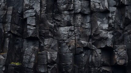 Volcanic Basalt: An image showcasing the raw, dark beauty of volcanic basalt rock formations.