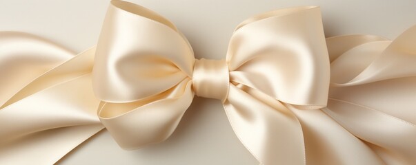 Zoom in on the smooth and lustrous texture of a satin ribbon in a decorative bow.