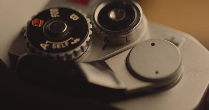 Old 35mm Film Camera - Close Up of Control Dials