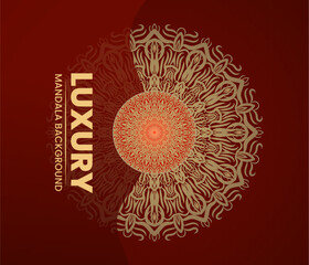 Luxury mandala background with golden arabesque pattern