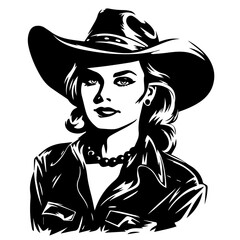 Adventurous Cowgirl Vector Illustration