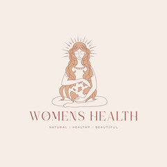 Womens health logo. Beauty woman.