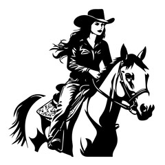 Adventurous Cowgirl Vector Illustration
