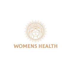Womens health logo. Beauty woman.