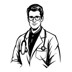 Compassionate Doctor Vector Illustration