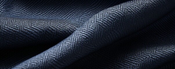 Highlight the textured weave of a denim fabric in classic blue.