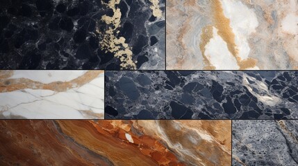 Marble Harmony: A harmonious composition of various marble elements, each with its unique texture and color.