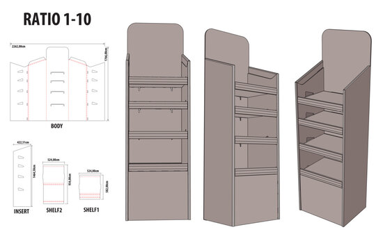 Retail Point of Sale Floor Display Packaging Design template