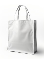 White canvas bag mockup isolated on white background.