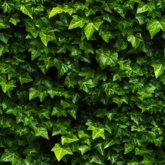 Lush Green Wall of Hedera Helix or Creeper Foliage, Ivy Carpet, Beautiful Natural Background, Leaf Pattern