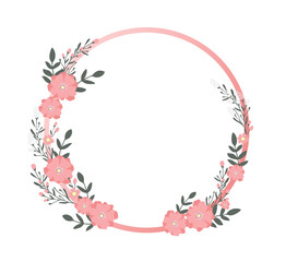 Spring flower frame for wedding invitation card background